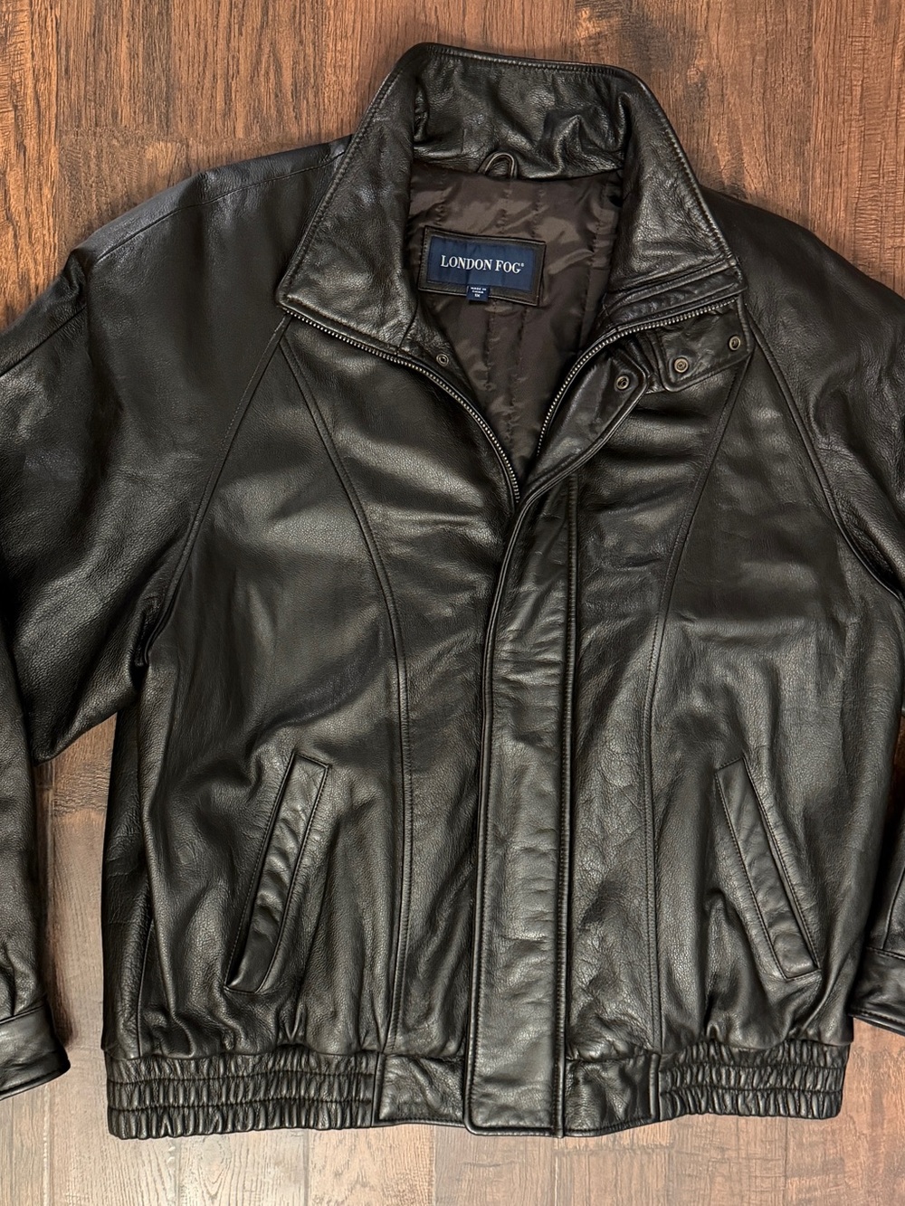 Vintage London Fog Genuine Leather Jacket Dark Brown 1X